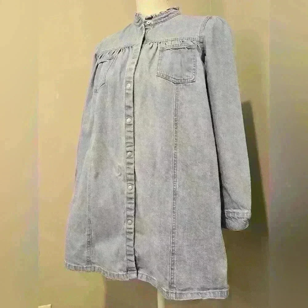 next Girls Vintage Style Button Up Denim Jacket Size 12